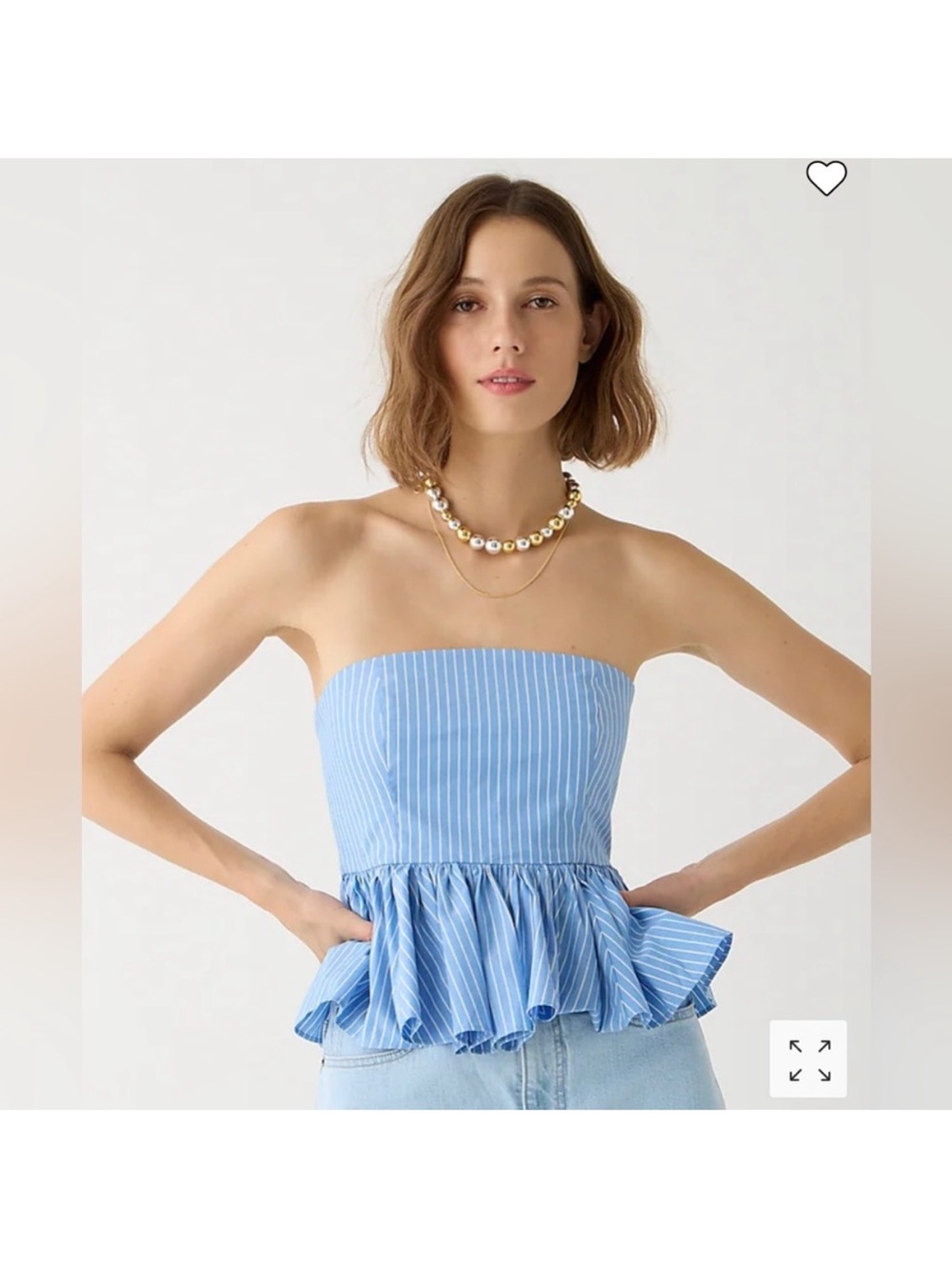 J. Crew Blue Women's Top Peplum Top Strapless Top JCrew 12
